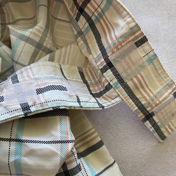 Athleta Women's Hook and Loop Closure Brown Beige Plaid Pants Size 8 EUC Golf - Picture 7 of 11